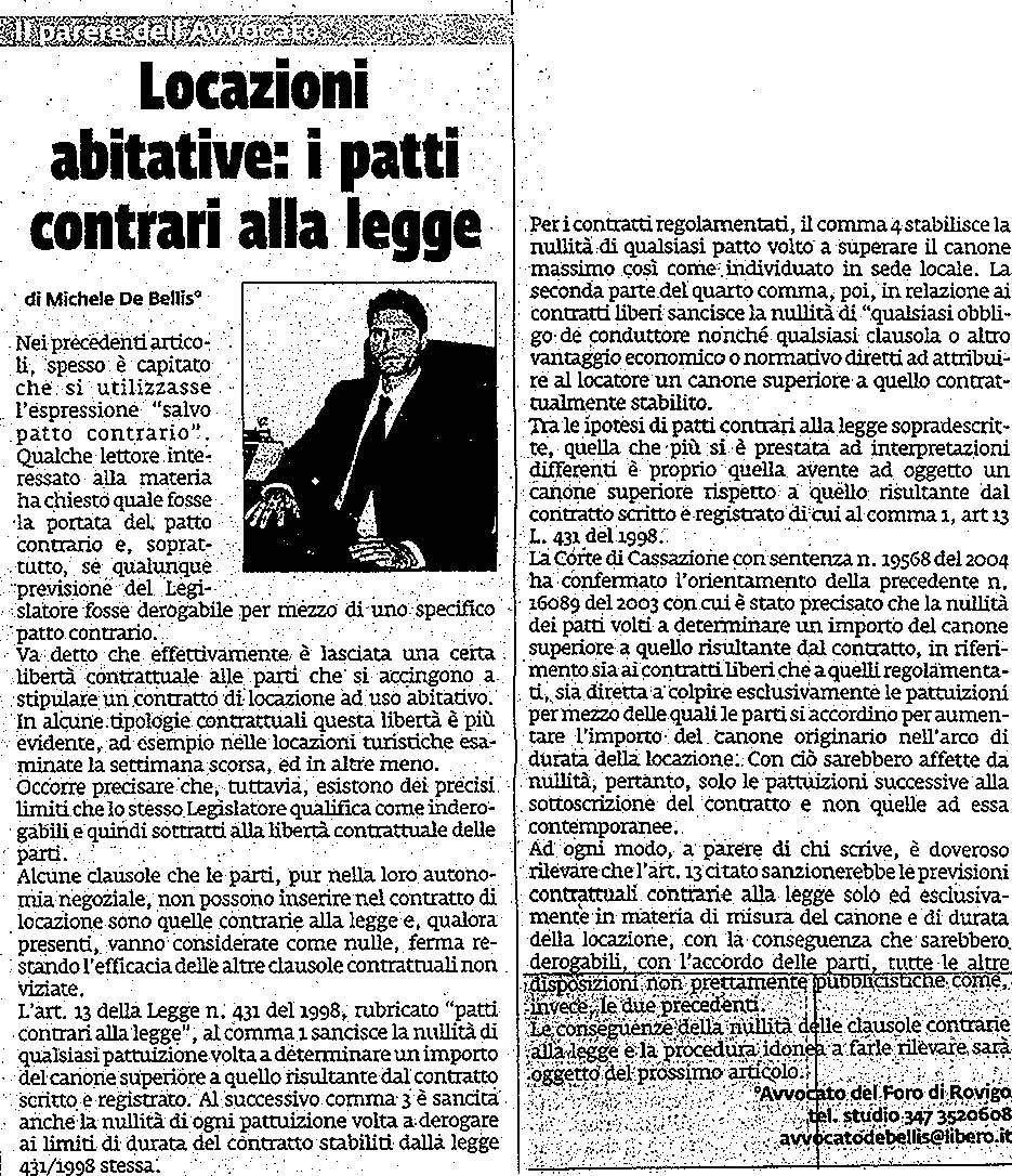 Locazioni abitative: i patti contrari alla legge