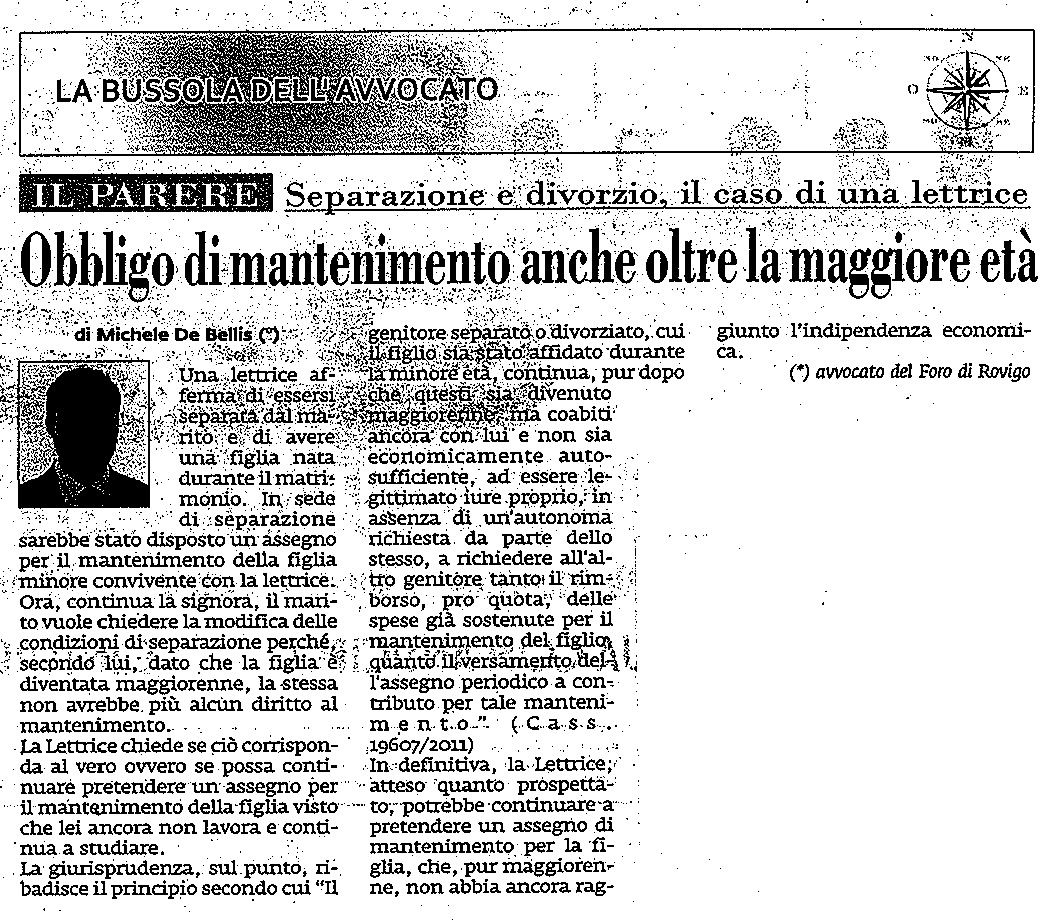 Mantenimento per il maggiorenne