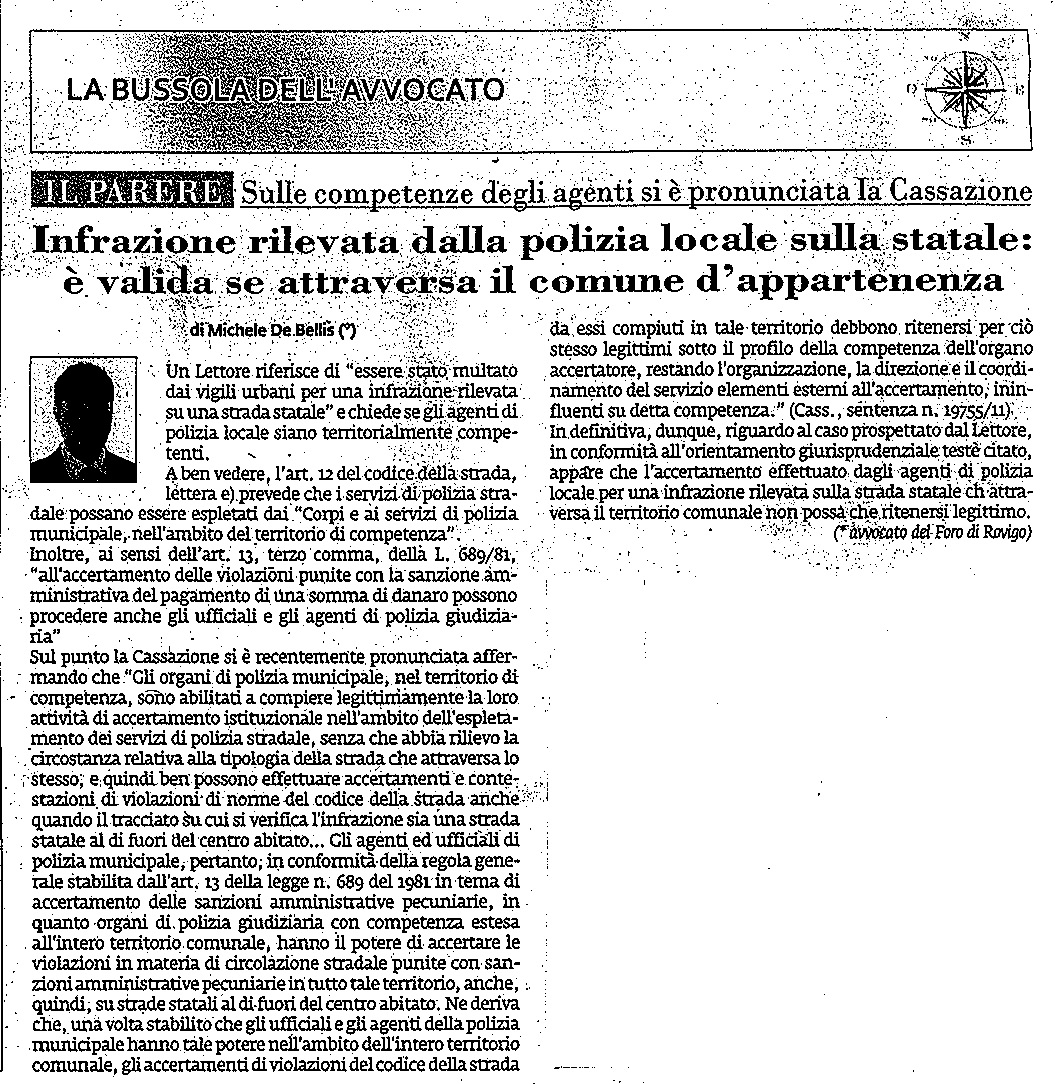 Codice della Strada, competenza della polizia locale