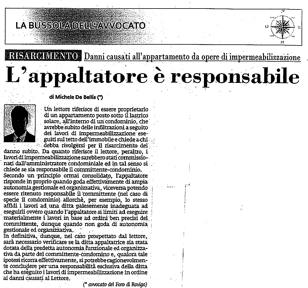 Responsabilità dell’appaltatore