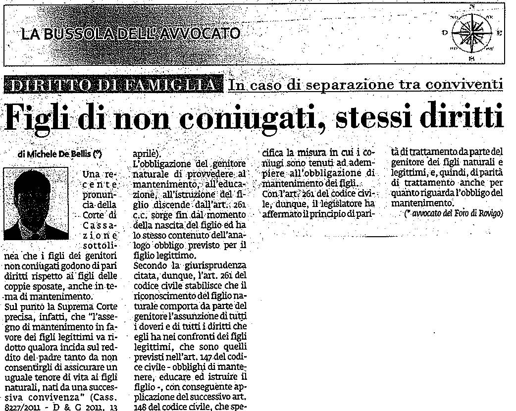 Figli di non coniugati, stessi diritti