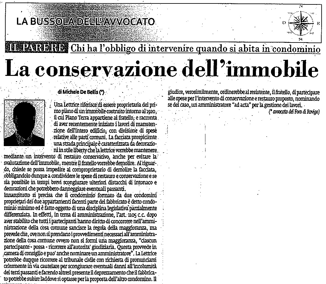 La conservazione dell’immobile