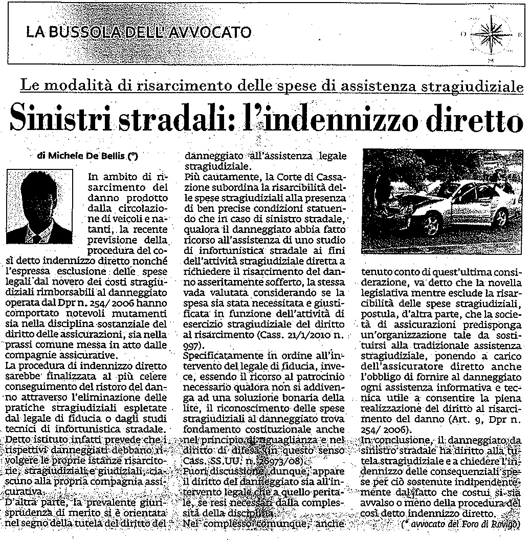 Sinistro: l’indennizzo diretto